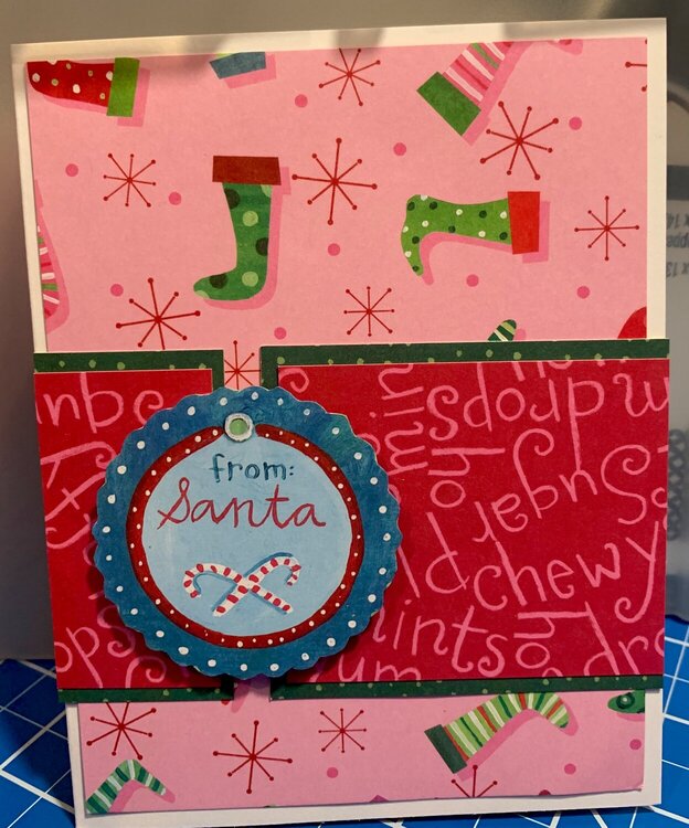 Pink and red Christmas card 4