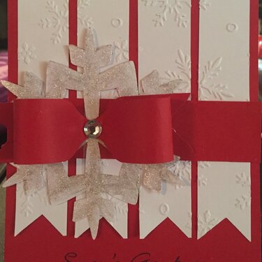Red and white snowflake card