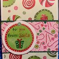 Pink and green sweets Christmas card 2
