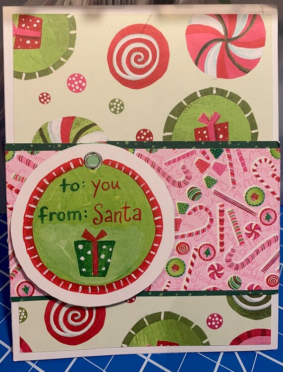 Pink and green sweets Christmas card 2