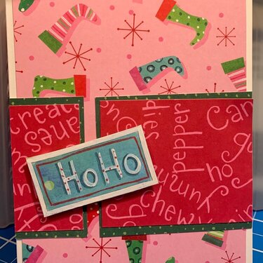 Pink and red Christmas card 6