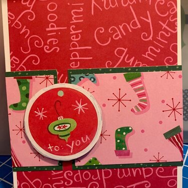 Pink and red Christmas card 5