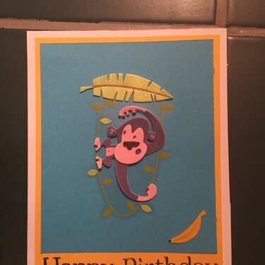 monkey birthday card 2