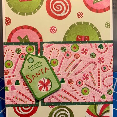 Pink and green sweets Christmas card 4