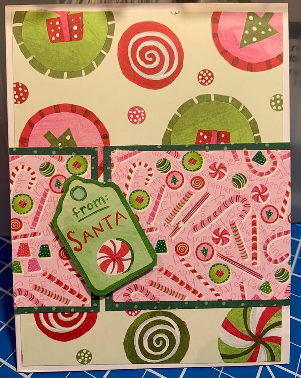 Pink and green sweets Christmas card 4