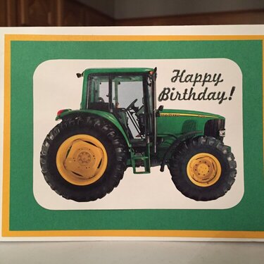 John Deere tractor birthday card