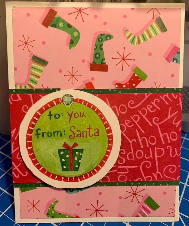 Pink and red Christmas card 3