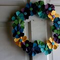 Wreath made with Handmade Flowers