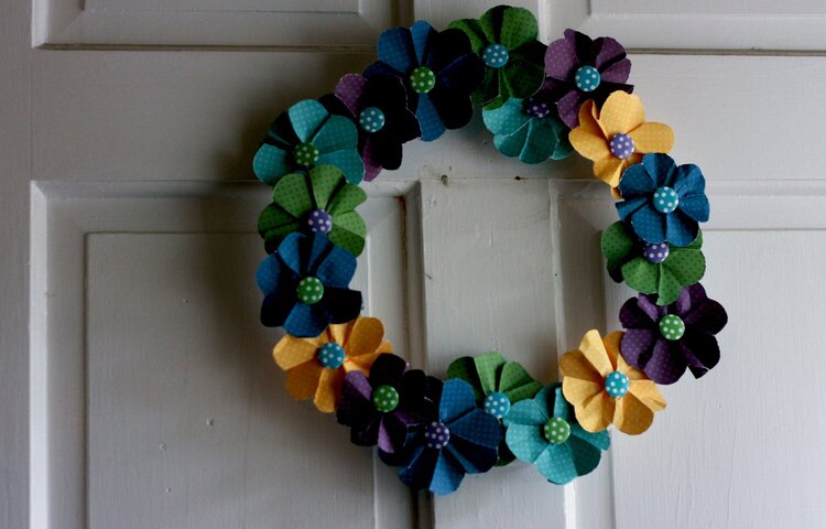 Wreath made with Handmade Flowers