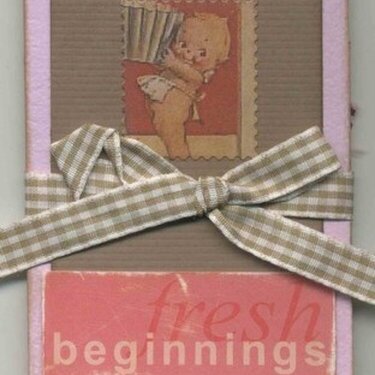 *Baby Girl Card - Accordian Tag booklet*
