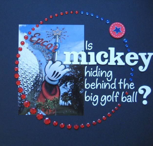 Is Mickey hiding behind the big golf ball?