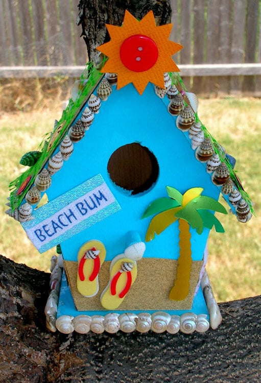 &quot;Beach Bum&quot; Altered Birdhouse (Front Shot)
