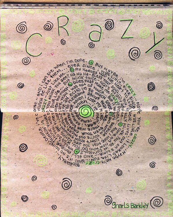 Lyrical Art Journal - &quot;Crazy&quot; page