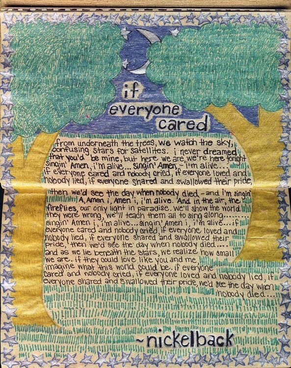 Lyrics Journal - &quot;If Everyone Cared&quot; page