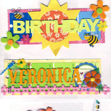 Happy Birthday Veronica card (detail)