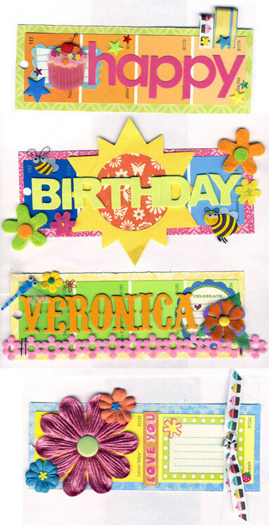 Happy Birthday Veronica card (detail)