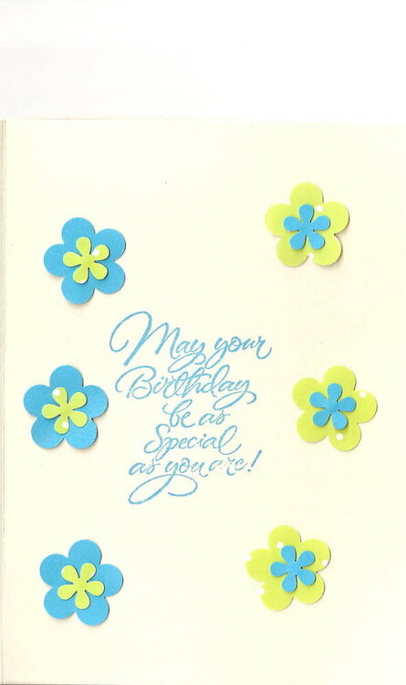 blue/green birthday card inside