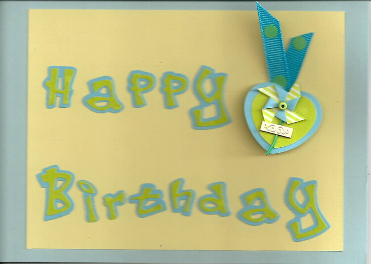Green/blue birthday card