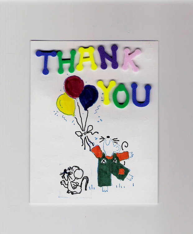 thank you card for child