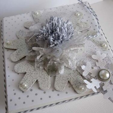 ~ altered gift box and chocolate snowflakes ~