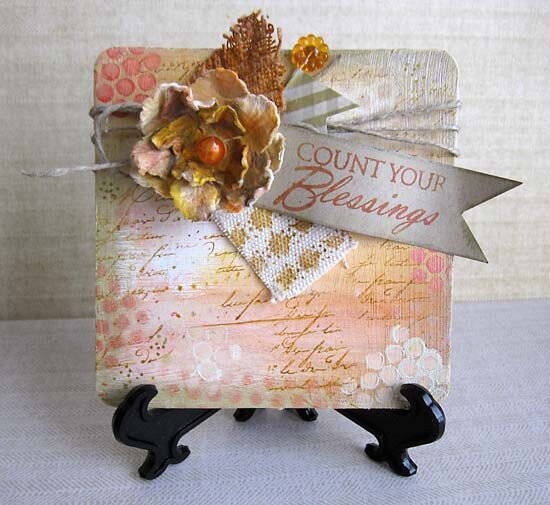 ~ count your blessings ~ Altered coaster