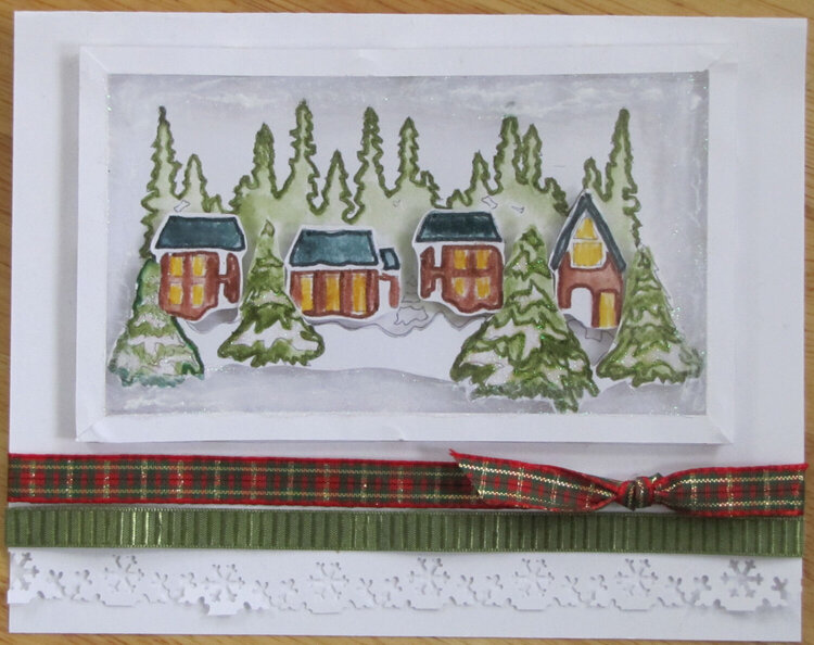 Xmas Card 3-D Winter Scene