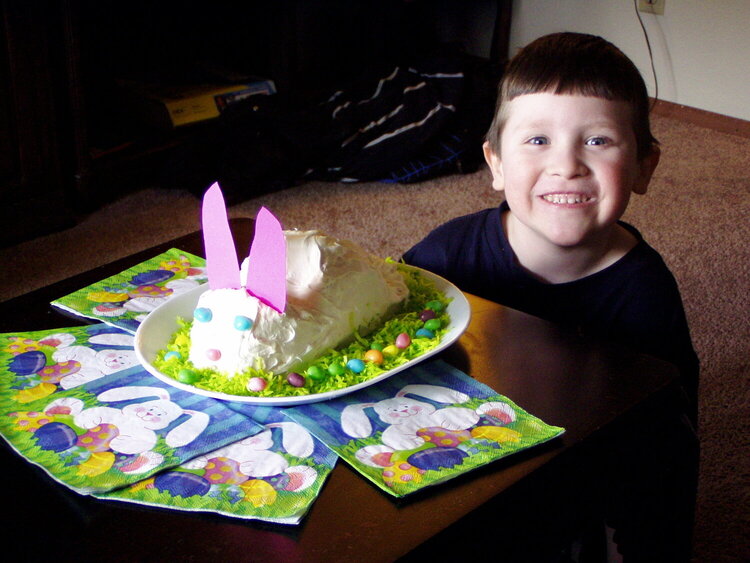Bretts Bunny cake at Easter