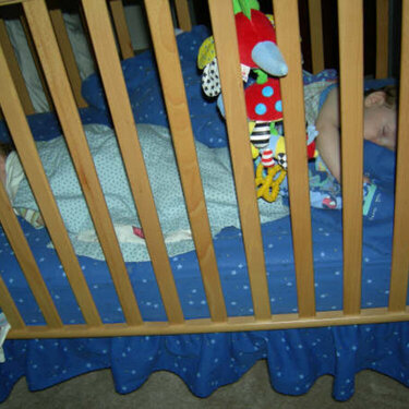Twins sleeping in their crib