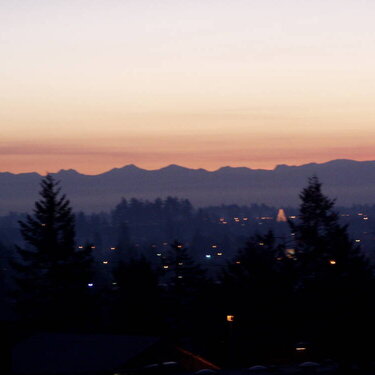 Sunrise over the Cascade Mountains