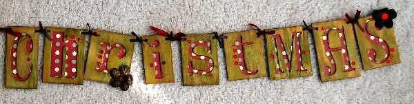 Merry Christmas Wall Hanging &quot;Rusty Pickle&quot;