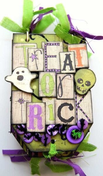 Treat or Trick &quot;Rusty Pickle&quot; Chipboard Tag Album