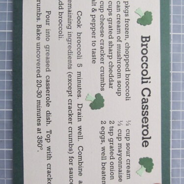 Recipe Card - Broccoli Casserole