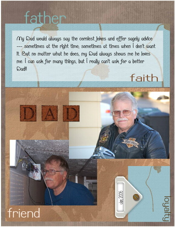 Dad Page for Fathers Day Scrapbook