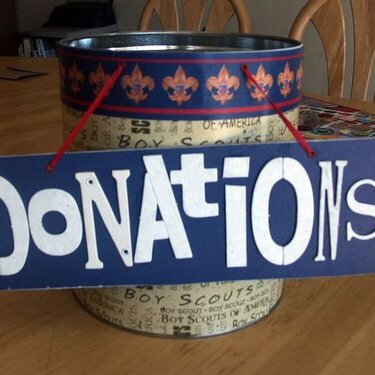 Donations Tin for Cub Scouts