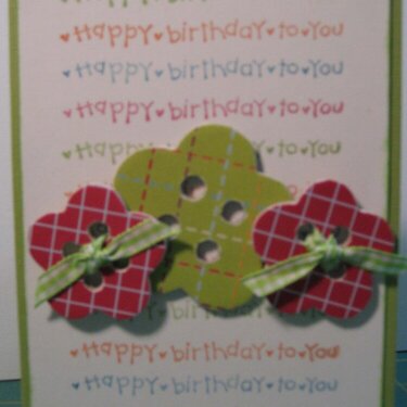 Button Flower Birthday Card