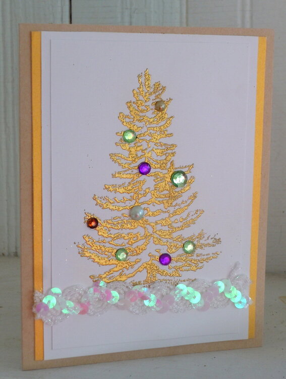 Embossed Gold Tree