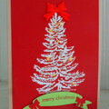 Heat embossed white tree