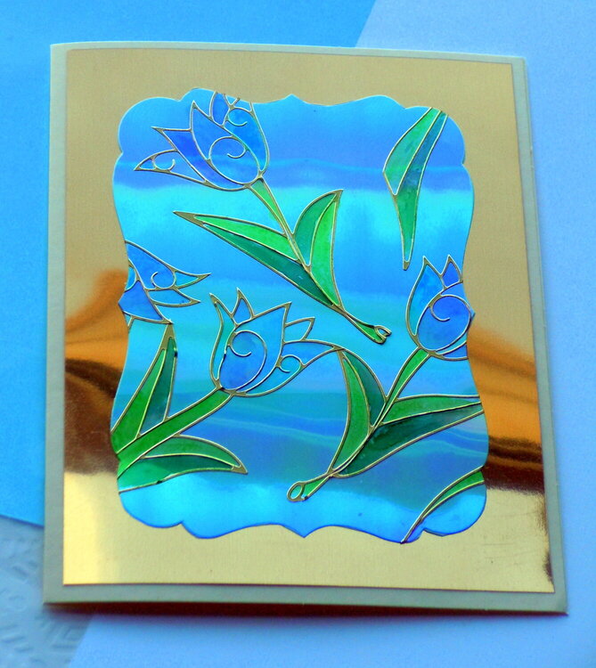 Tulip Stained Glass card