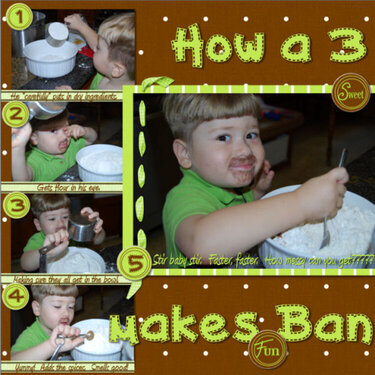 how a three year old makes banana bread pg 1