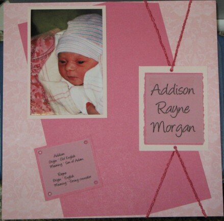 Addison&#039;s first page for baby album