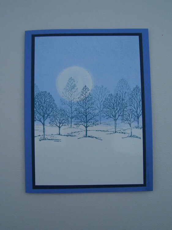Winter Full Moon Christmas Card