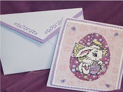 Glitter Angel Bunny Easter Card
