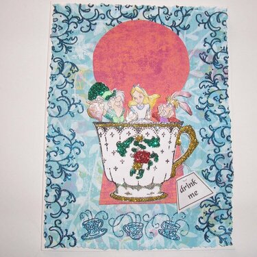 Alice in wonderland tea party card