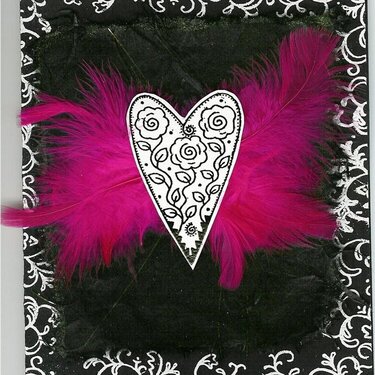 feather Valentine card