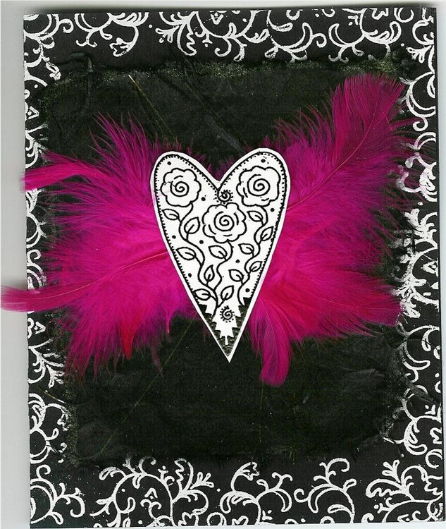 feather Valentine card