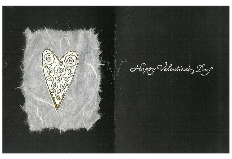 Inside Feather Valentine Card