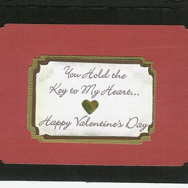 Inside-Key to my heart valentine card