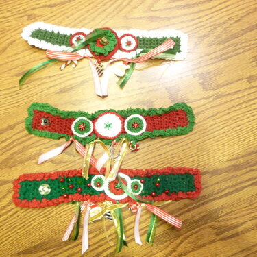 3 Christmas crochet bracelets
