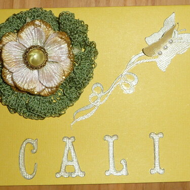 Cali crocheted flower &amp; butterfly &amp; pearls