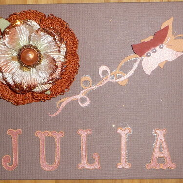 Julia crocheted flower &amp; butterfly &amp; pearls